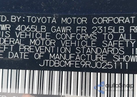 2024 Toyota Corolla Hybrid Le из США, поврежденный, VIN JTDBCMFE9RJ025111